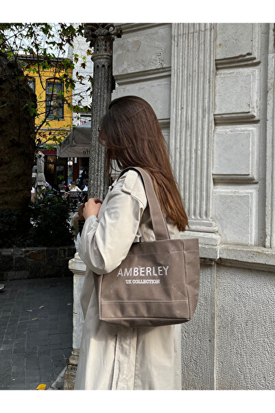 Amberley Mumlu Kanvas Kahve Tote Çanta Mini | London