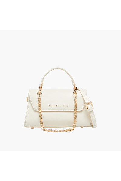 Sisley Solid Crossbody Bag with Button Closure