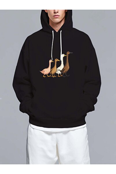 MIXSNOW Oversized Printed Hooded Sweatshirt-Trendy Casual Style Relaxed-Fit H...