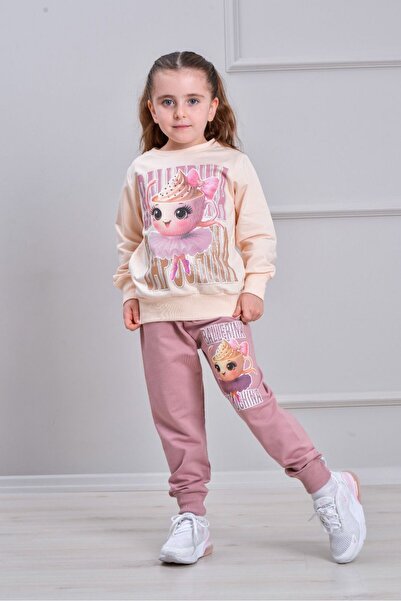 LİLLYPİCCA Girl's 2-Piece Set Long Sleeve Sweatshirt Printed - Elastic Waist ...
