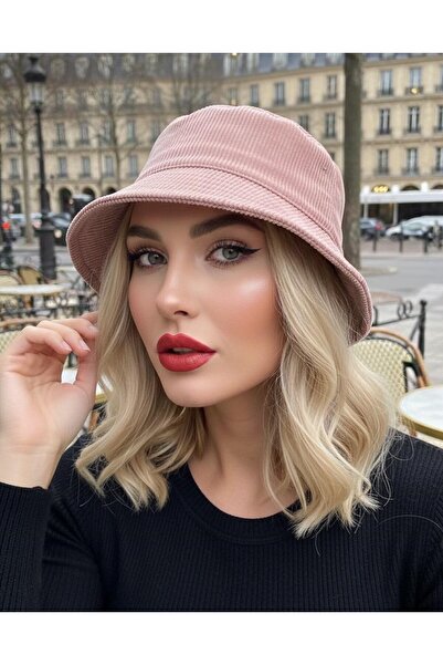 sf collection قبعة دلو شتوية مخملية للنساء