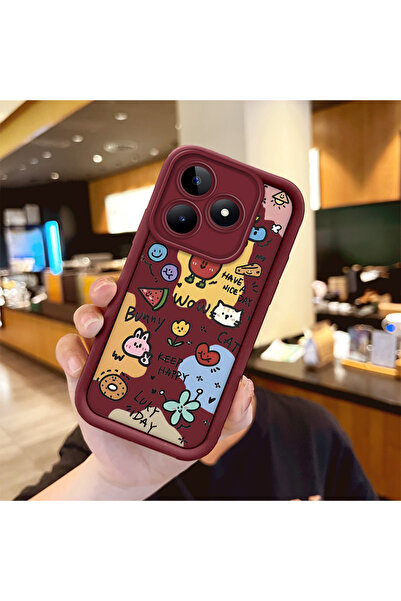 Hontinga حافظة هاتف من السيليكون الناعم متوافقة مع Realme C51 بأنماط لطيفة وم...