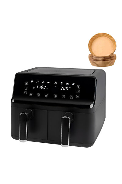 LEIHMANN Friteuza - Air Fryer Dublu - 3000W, Capacitate 10L - Smart Sensing, cu Cantarire Inteligent