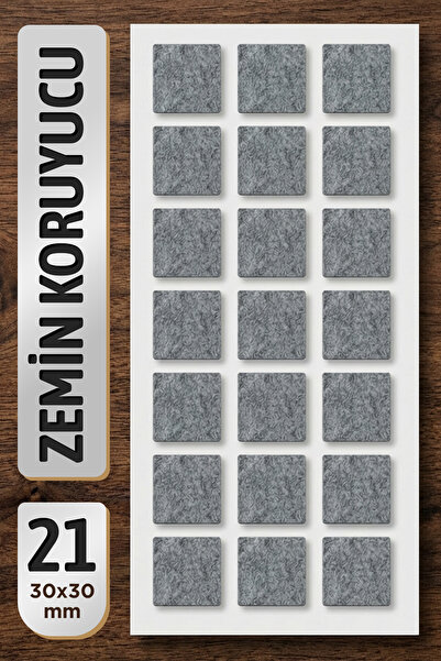 Badem10 Zemin Koruyucu Keçe 30x30 mm Yapışkanlı (21'li PAKET) Masa Sandalye M...
