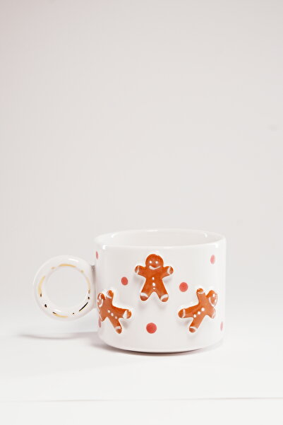 Sezgi Ceramic Seramik El Yapımı 250 ml Yılbaşı Temalı Mug Kupa Bardak