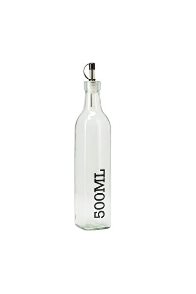 Excellent Houseware Set de servire ulei/oțet, sticlă/oțel inoxidabil, 6x26 cm, 500 ml, transparent
