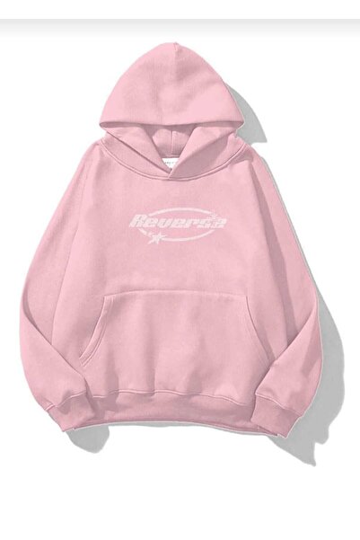 COHERENT Unisex Erkek/Kadın REVERSE Renkli TAŞ BASKILI Pamuklu Oversize Kapüşonlu Sweatshirt