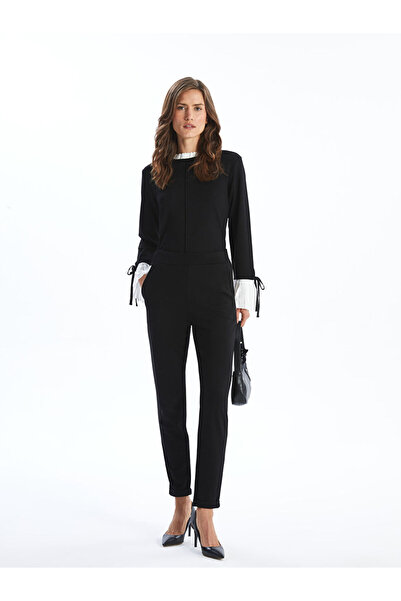 LC Waikiki Black Elastic Waist Women's Trousers