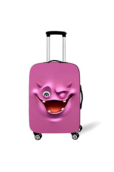 Huse Trolere "Pink Emoji" trolley case, Pink, size S