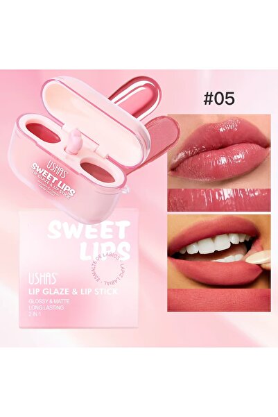 Ushas AirPods Lip Gloss & Lipstick 2 in 1 - Shade 5