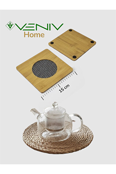 VENİV Home Doğal Set - Bambu Nihale 15 cm + Naturel Hasır Nihale 20 cm