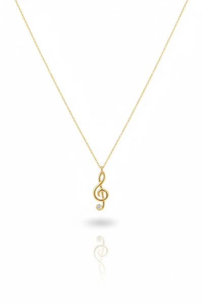 Güzide Kuyumcu 14 Ayar Altın Sol Anahtarı Kolye 304