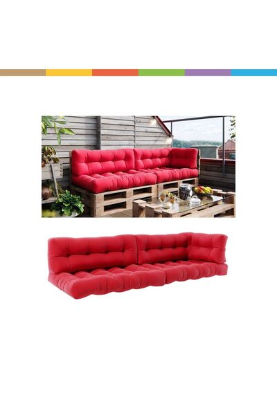 beyzima Dış/iç Mekan 5'li Palet Minderi Bahçe Minderi Seti Takım