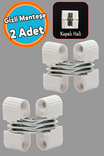 NZB Akordiyon Gizli Gömme Plastik Menteşe Beyaz 2 Adet Dolap Kapak Mobilya Katlanır Masa Sol Sağ Uyumlu