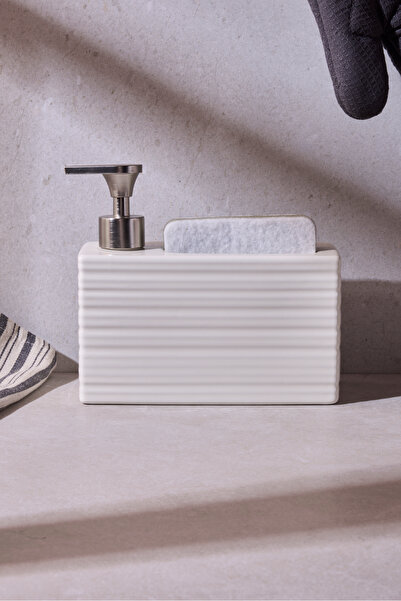 Perotti Ash Beige 750 ml Porcelain Kitchen Liquid Soap Dispenser