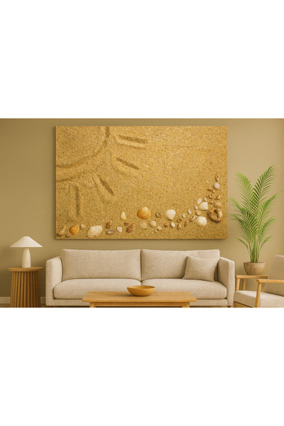 BESTTABLO TABLO ÇERÇEVESİZ DENİZ KABUĞU POLYESTER UV KANVAS TABLO GÖRSELİ ÇIT...