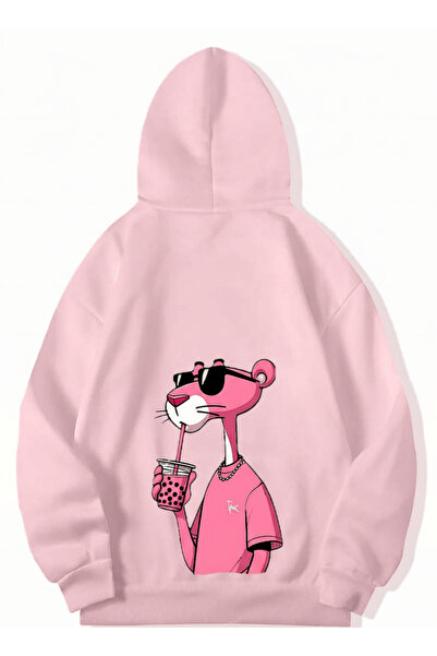 BRZ COLLECTION Унисекс суитшърт с качулка Pembe Panter (AÇIK PEMBE)