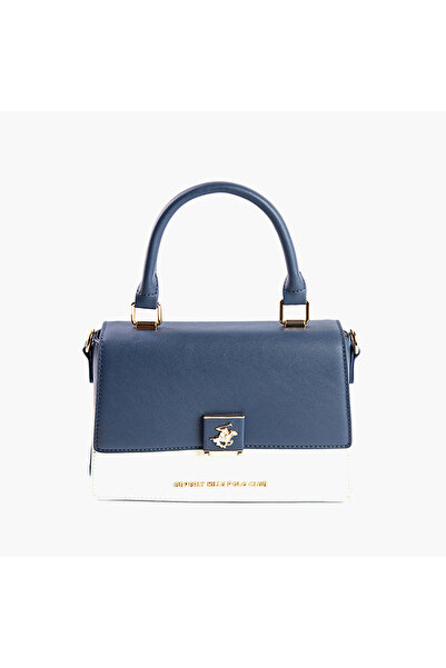 Beverly Hills Polo Club Two-Tone Flap Handbag