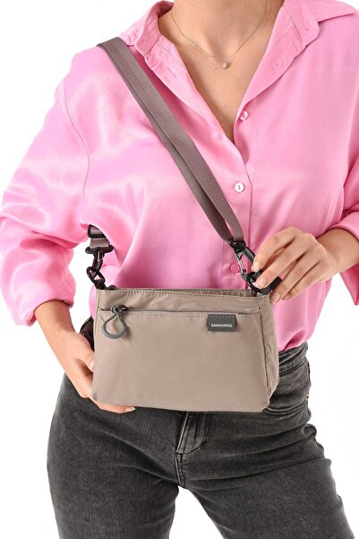 Sanmorris SANMORİS Kadın 3 Bölmeli Paraşüt Kumaş Çapraz Askılı Çanta