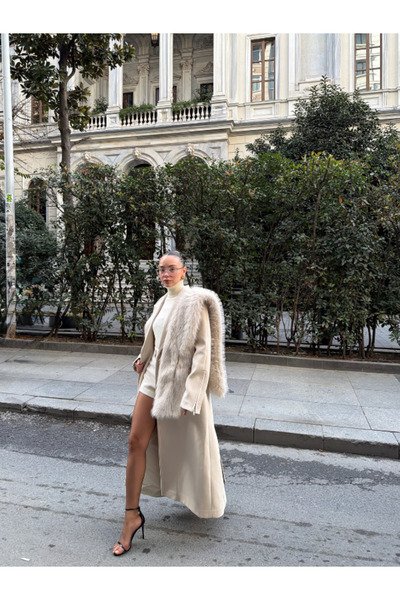 thelowely BEJ SUNİ KÜRK ATKI