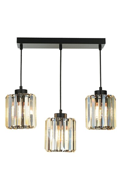 Avonni Bottle Modern Avize E27 36W 30x12cm Metal Siyah Avonni-FZ-7383-3S-BSY