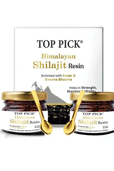 Top Pick راتنج شيلاجيت النقي من الهيمالايا 30 جم - غني بالقيصر والسوارنا بهاسما، عبوة من قطعتين