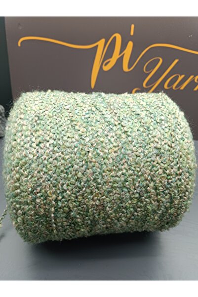 Pİ Yarn خيط بوكليت كبير الحجم 500 جرام، خيط للحياكة اليدوية، أخضر مائل للرمادي