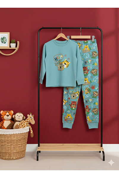 ROSAMİNA Erkek Çocuk %100 Pamuklu Kaplan Macerası Pijama Takımı