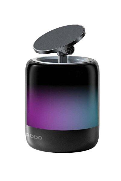 porodo مكبر صوت وحامل هاتف SyncGlow مع أضواء إيقاعية - أسود