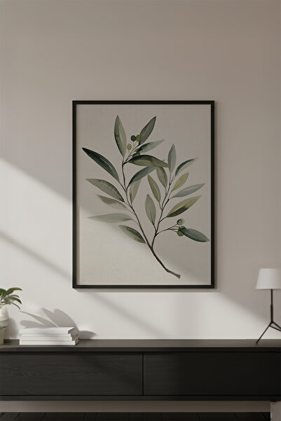 huhuli Ahşap Siyah Çerçeveli Wabi Sabi Koleksiyon Tablo Huhu716