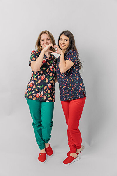 Masstex Ana holiday medical blouse – Christmas print