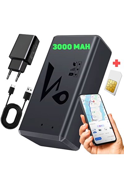 VeeShop Mini 4G LTE GPS Tracker - Strong Magnet, 3000mAh Battery, 60-Day Standby, Real-Time Tracking, GPS/BD