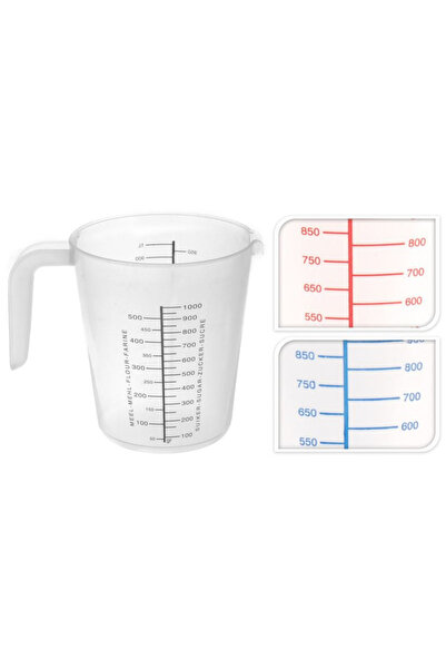 Excellent Houseware Set de 3 căni gradate, 12,5x14 cm, 1 l, multicolore