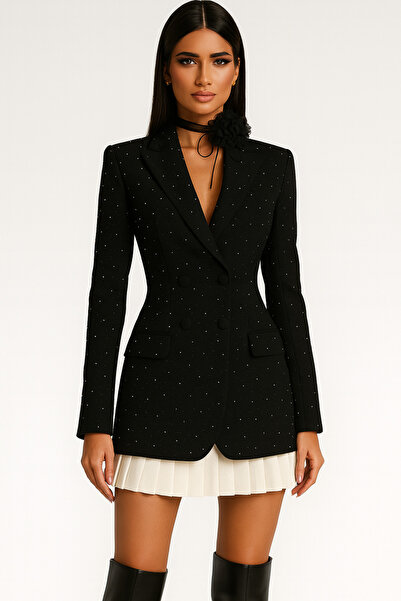 OLEAOFFICIAL Davet Koleksiyonu – Taş İşlemeli Blazer Ceket & Piliseli Askılı ...