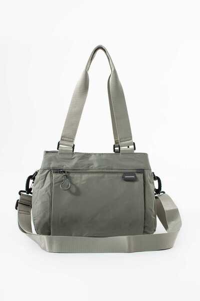 Sanmorris حقيبة يد وكتف بحزام متقاطع من قماش المظلة بخمسة أقسام