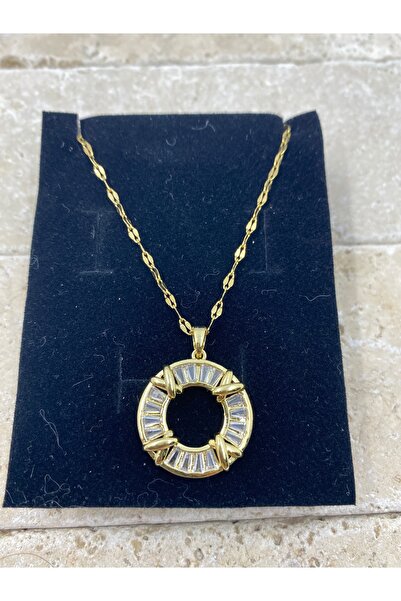 Byoz store Steel Gold Light up Rotating Chain Circle Necklace