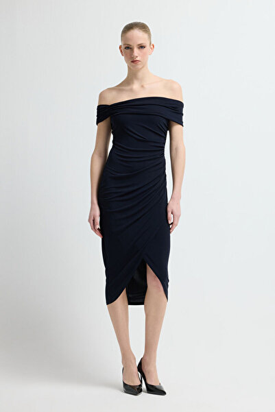 adL Büzgü Detaylı Anvelop Elbise