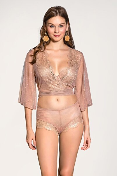 Cappuccino Transparan Bolero, Sütyen ve Boxer Takım