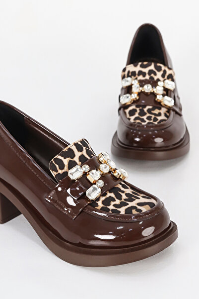 Mamito Ayakkabı Rc 2103 Rhinestone High Heel Loafer