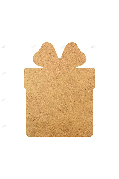 MASİKU Yılbaşı Süsü Ham mdf Hediye Kutusu 10'lu Paket 5 cm