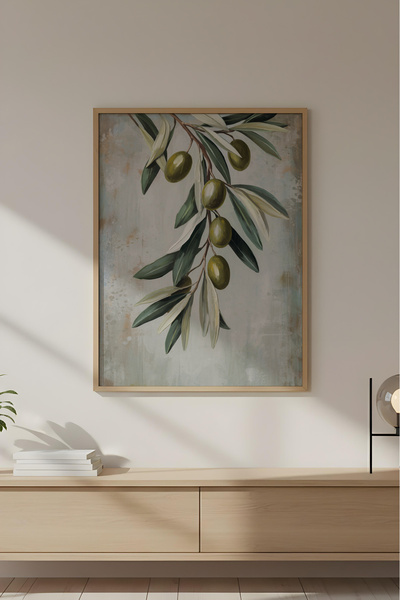 huhuli Ahşap Çerçeveli Wabi Sabi Koleksiyon Tablo Huhu721