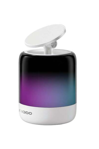 porodo SyncGlow Speaker & Phone Holder with Rhythmic Lights - White