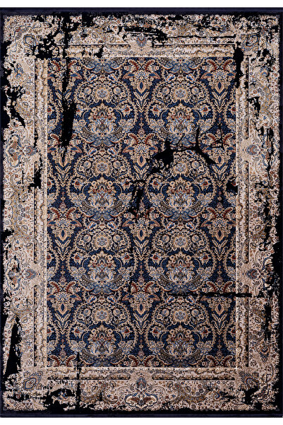 Koza Halı Koza Hayad Nostalgia Lacivert Halı Kilim Salon Oturma Odası Yatak O...