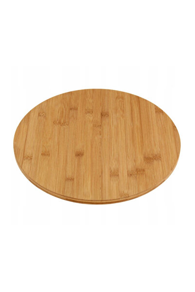 Excellent Houseware platou de servire rotativ, bambus, 35 cm, maro