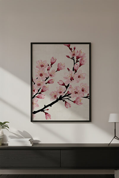 huhuli Ahşap Siyah Çerçeveli Wabi Sabi Koleksiyon Tablo Huhu732