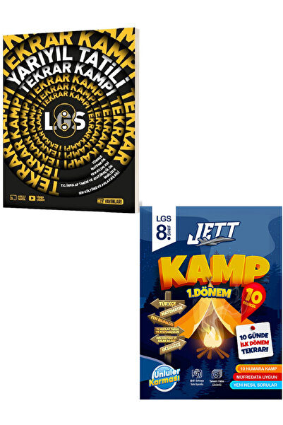 Efsane Yayınları 8.Sınıf Hız Yay Yarıyıl Tatili Tekrar Kampı + 8.Sınıf Ünlüler Karması Jett Kamp 10 Günde İlk Dönem