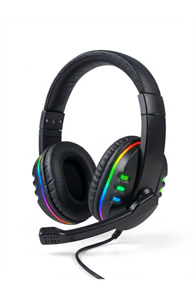 Kensa LED Oyun Kulaklığı – Gürültü İzolasyonlu Mikrofonlu, Ses Ayar Tekerlekli, PS4/PS5/Xbox/PC