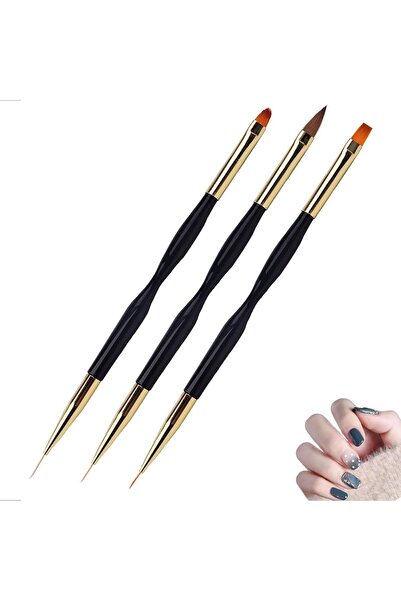 genric فرشاة أظافر (3 قطع) - فرش جل/أشعة فوق بنفسجية لتزيين الأظافر