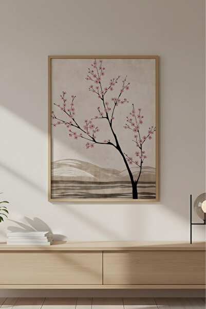 huhuli Ahşap Çerçeveli Wabi Sabi Koleksiyon Tablo Huhu741