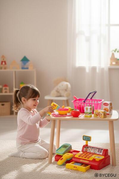 BYCEGU BOL BOL AKSESURLI OYUNCAK 2Lİ SET YAZAR KASA VE KESLEN MEYVE SEPETİ VE...